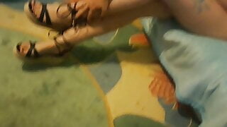 Chubby pawg bikini and heels feet and legs