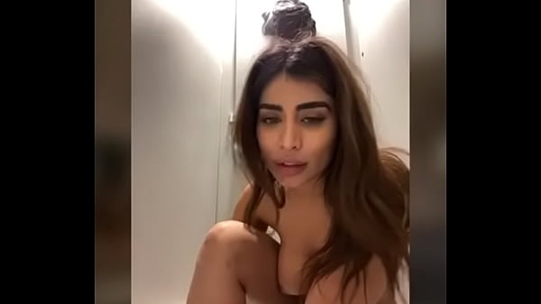 French Arab camgirl squirting in a public bathroom stall