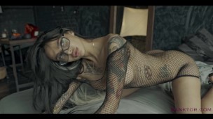Sanktor – Inked Skinny Girl Teasing and Dancing Naked
