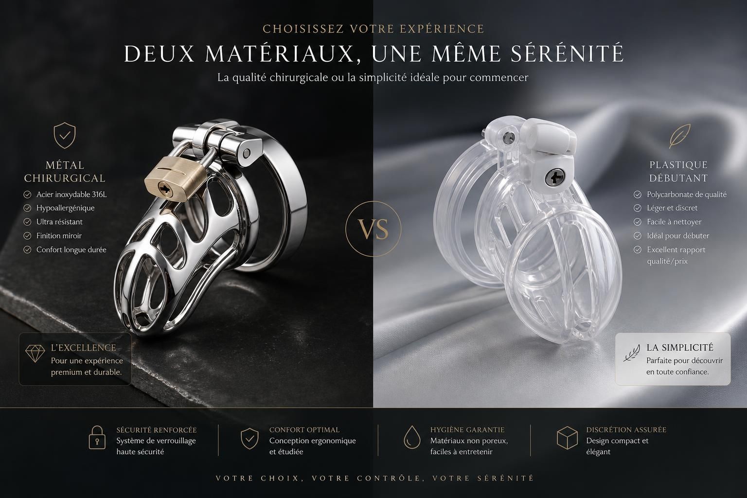 découvrez nos conseils pratiques pour choisir votre première cage de chasteté en toute confiance, avec des critères essentiels pour un choix adapté et sécurisé.